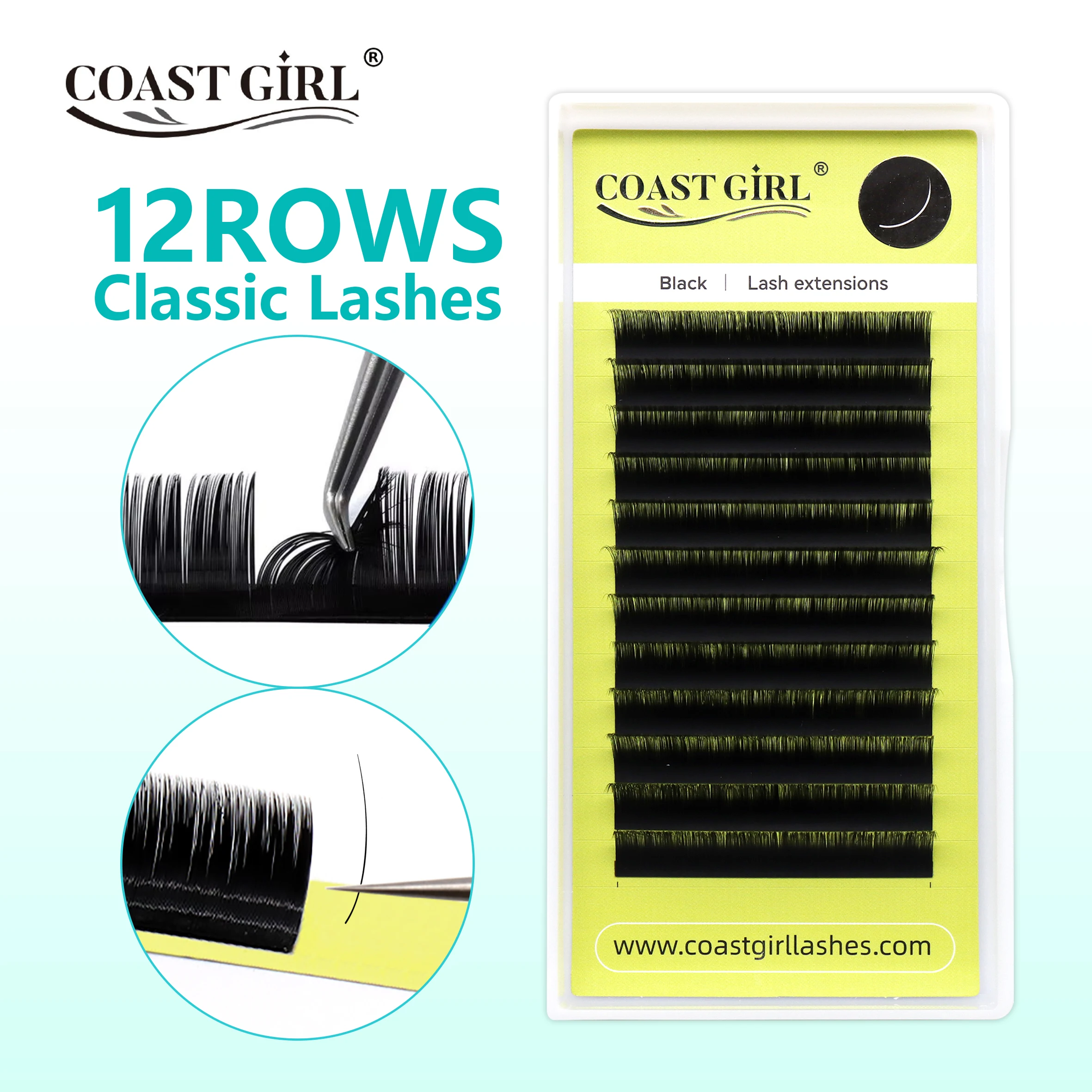 COAST GIRL Classic Eyelash Extension Premium Individual Natural Soft 0.03/0.05/0.07/0.10/0.15mm C/D/CC/DD Curl Handmade Eyelash