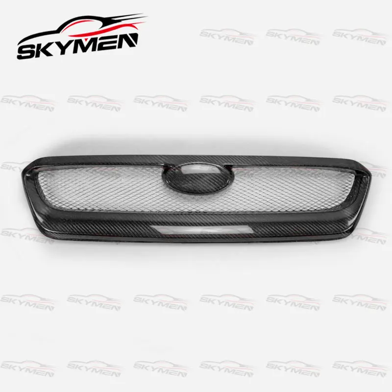 OEM Carbon Fiber Front Grille For Subaru Impreza VAF VAB WRX STI Pre-facelifted Glossy Bumper Grill Tuning Grills Cover Body Kit