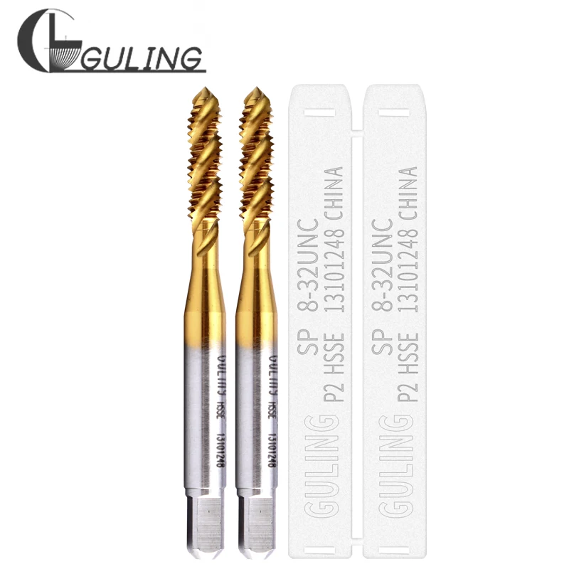 

GULING HSSE-M35 JIS Standard With Tin Spiral Fluted Tap UNF UNS UNC 3/8 7/16 1/2 9/16 5/8 3/4 Machine Screw Thread Taps