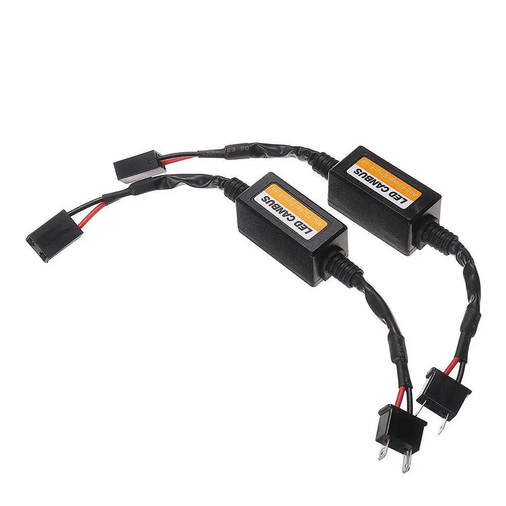 2pcs LED Canbus Decoder Adapter DC 9V-16V H7 Headlight Fog Light LED Canbus Der Canceller Error Resistor Anti Flicker
