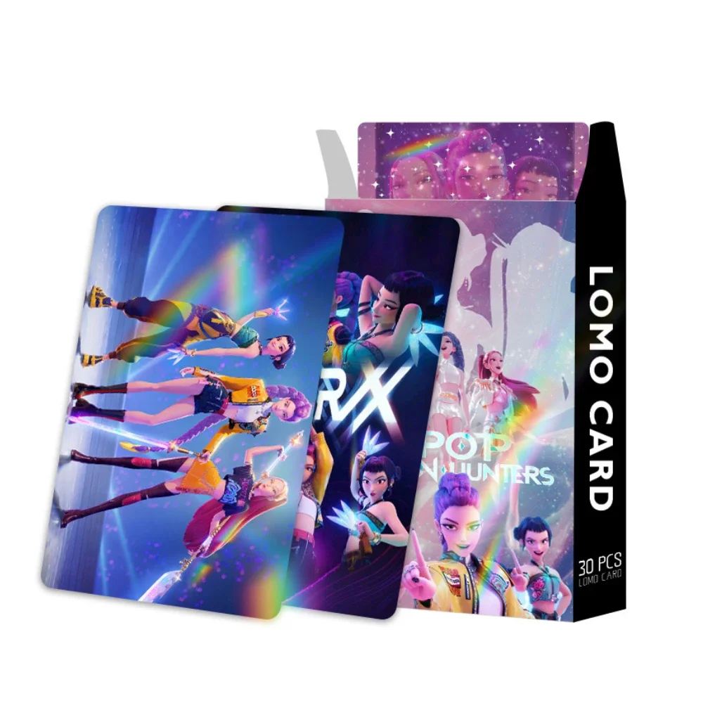 30 pièces K-POP Huntrix Derpy SAJA garçons chat bleu cartes photo Anime cartes à collectionner pour les Fans de K-POP Merch/cartes commerciales jeux cadeau