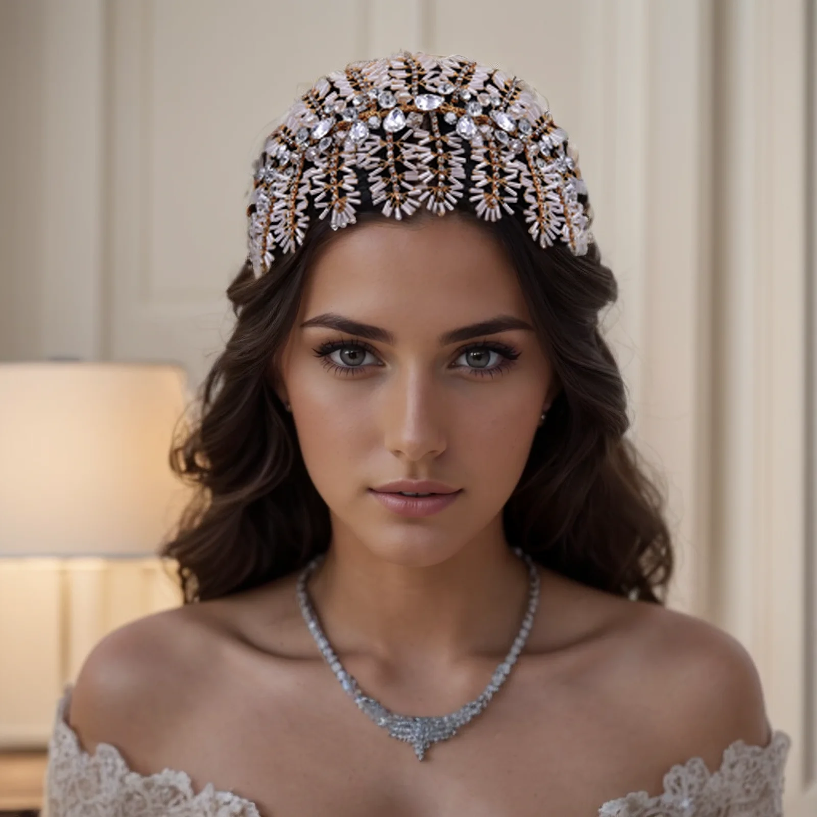 HP247 Luxury Rhinestone Wedding Headbands Bridal Hair Accessories Diamonds Diadem Bride Headdress Headwear for Women Prom Gift