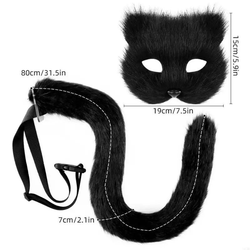 

2pcs Therians Mask and для женщин Furry Cats Foxes Mask Mask Mask Animal Hast