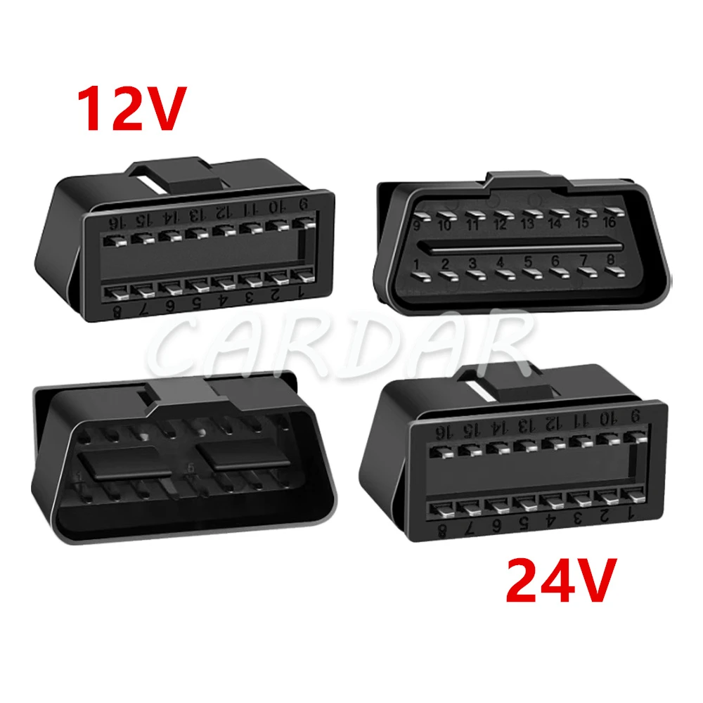 1 Set 16 Pin 12V 24V Car OBD2 Connector 16pin Male Plugs OBD II Diagnostic-tool Cable Connector AC Assembly