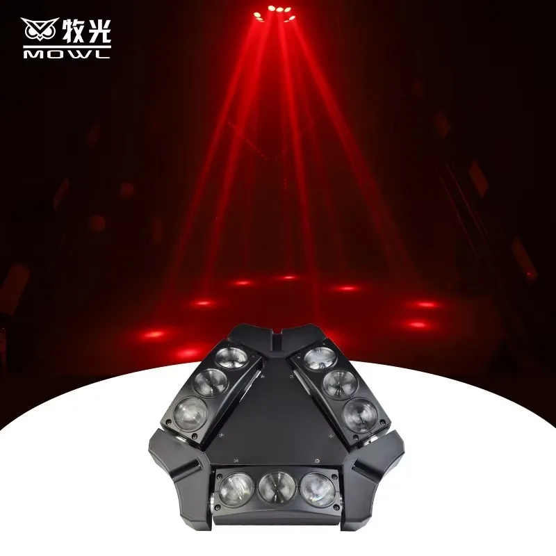 9x10W 4in1 RGBW Full Color LED Beam Moving Head Projection Light for Bar Club DJ Disco KTV Ambient Stage Projection