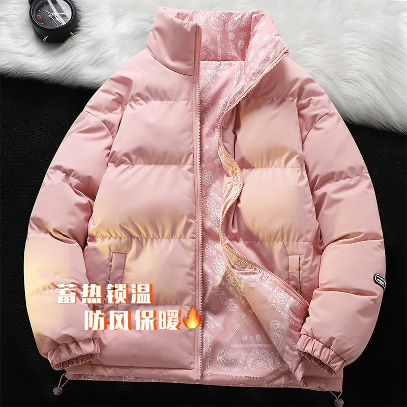 Men\'s Winter Bread Jacket Oversize Winter Warm Male Big Size Cotton Coat Wear on Both Sides Fashion Clothing 2024 For Men