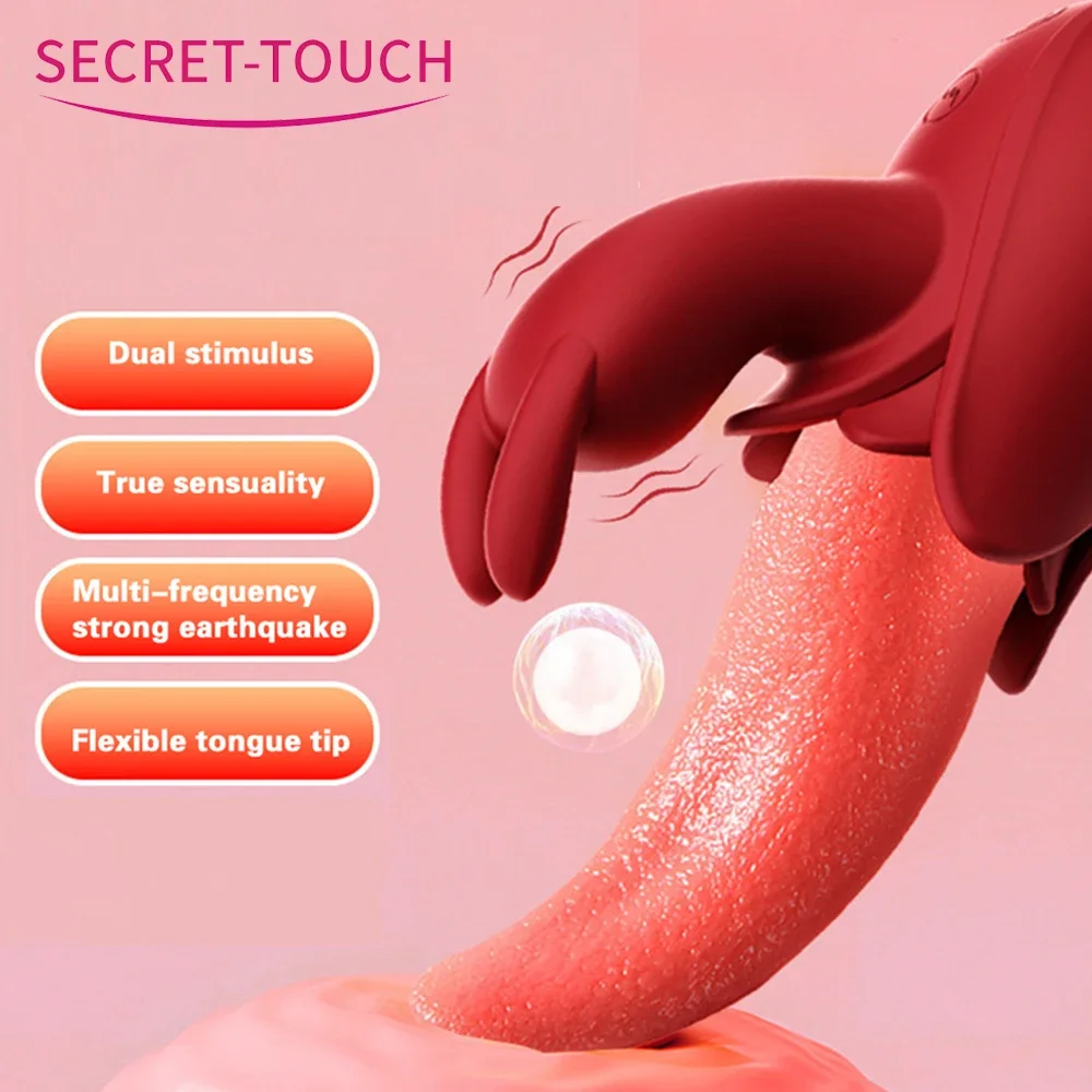 

2 In 1 Tongue Licking Vibrators For Women Tongue Vagina Clit Stimulator G Spot Massager Female Orgasm Vibrator Adult Sex Toys