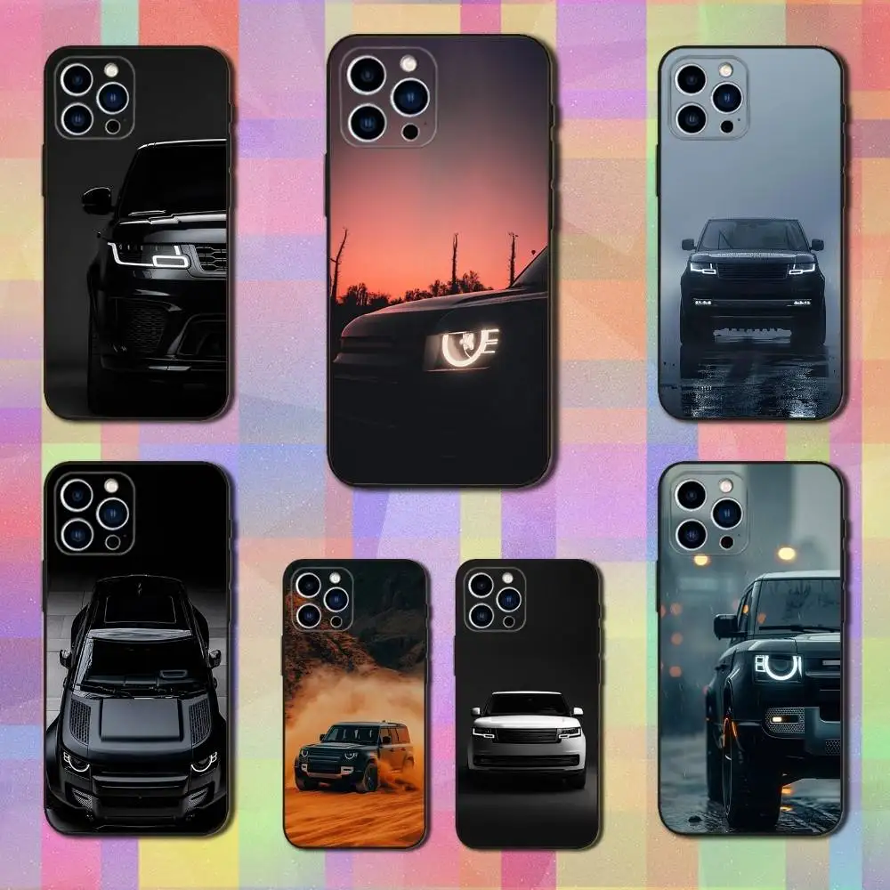 

COOL L-LAND R-ROVER Car Phone Case For iPhone 16,15,14,13,12,11 Plus,Pro Max,XS,X,XR,SE,Mini,8,7,Soft Silicone Black Cover