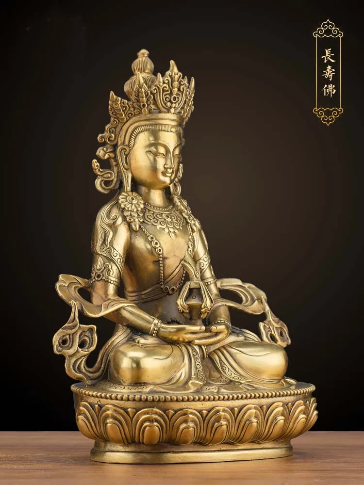 LARGE GOOD Wholesale buddha statue Asia Buddhism brass Tantra Amitayus CHANG SHOU RU LAI FO talisman