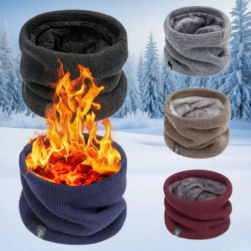 【セール中】ソフトニット冬ネックウォーマー厚みのあるサーマルゲートルスカーフカバーランニングスケートスキーハイキングアウトドアスポーツ寒い天候用