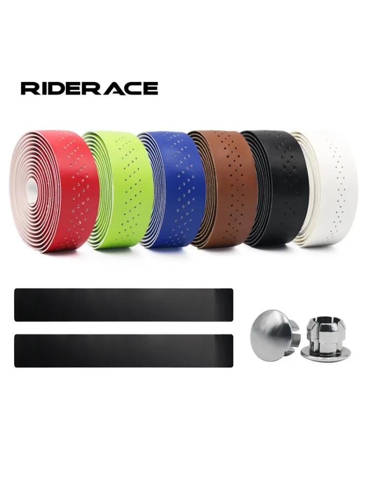 AliExpress riderace Road Bike Handlebar Tape PU Leather Perforated Bicycle Handlebar Fixed Gear Belt Retro Soft Breathable Cycling Accessories