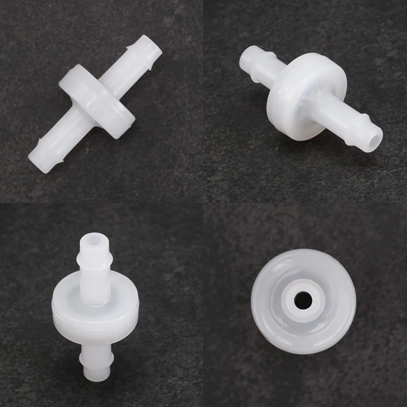 SEWS-4Pcs Check Valve PVDF Wear-Resistant One-Way Check Valve For Fuel Gas Liquid Air 1/4 Inch 6 Mm