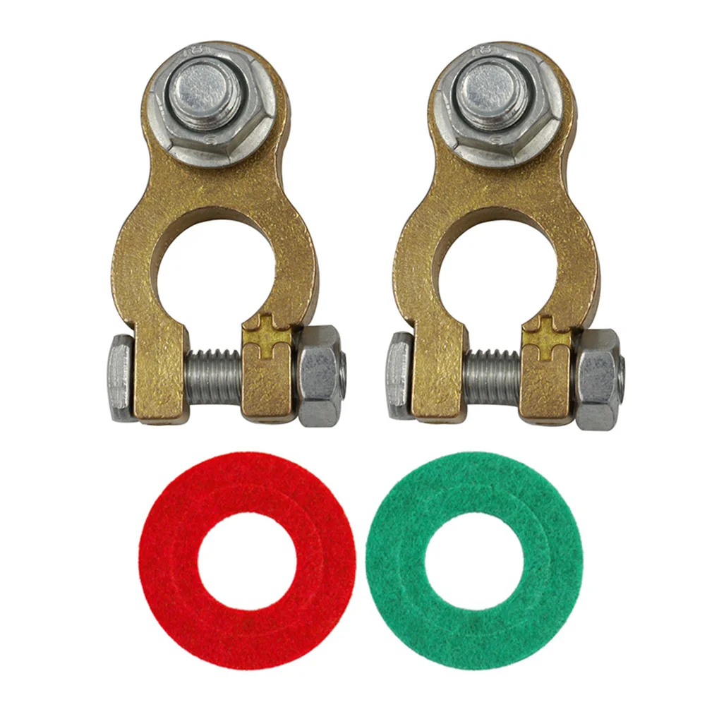

1Pair Quick Release Brass Terminal Clamps Connector for Car Vehicle Rv Auto Clip Positive Negative Post