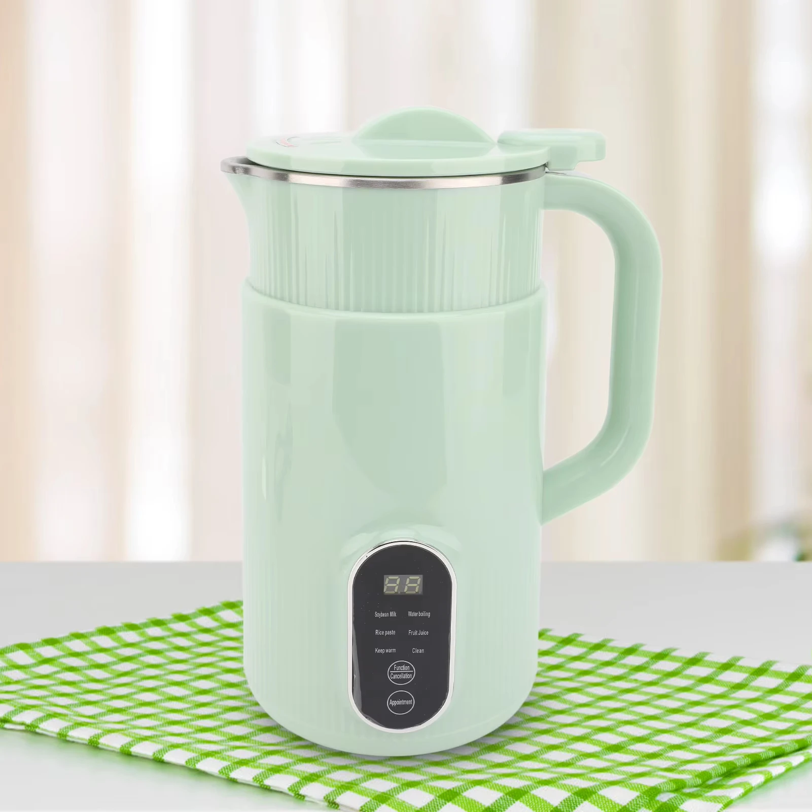 صانع حليب الصويا الكهربائية الفولاذ المقاوم للصدأ X على شكل شفرات منخفضة الضوضاء لوحة اللمس الذكية ماكينة تصنيع حليب فول الصويا 110 فولت/220 فولت