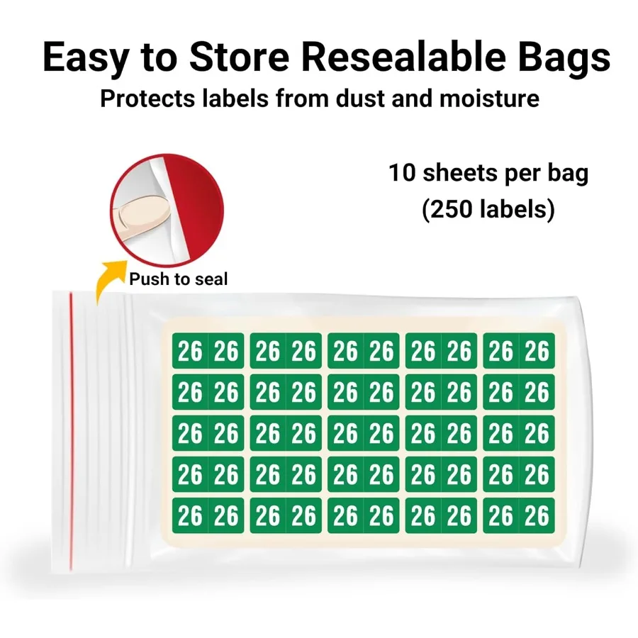 ملصقات سنة صغيرة لعام 2026 باللون الأخضر متوافقة مع سلسلة Smead ETS Doctor Stuff 2026 ملصقات مخططة ملصقات سنة مصنوعة من الولايات المتحدة الأمريكية لنهاية Ta