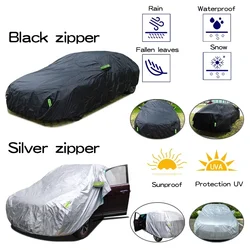 Universal SUV Sedan Silver Black Car Cover Sunproof Rainproof UV-proof Waterproof Windproof Car Jacket General Protection Cover