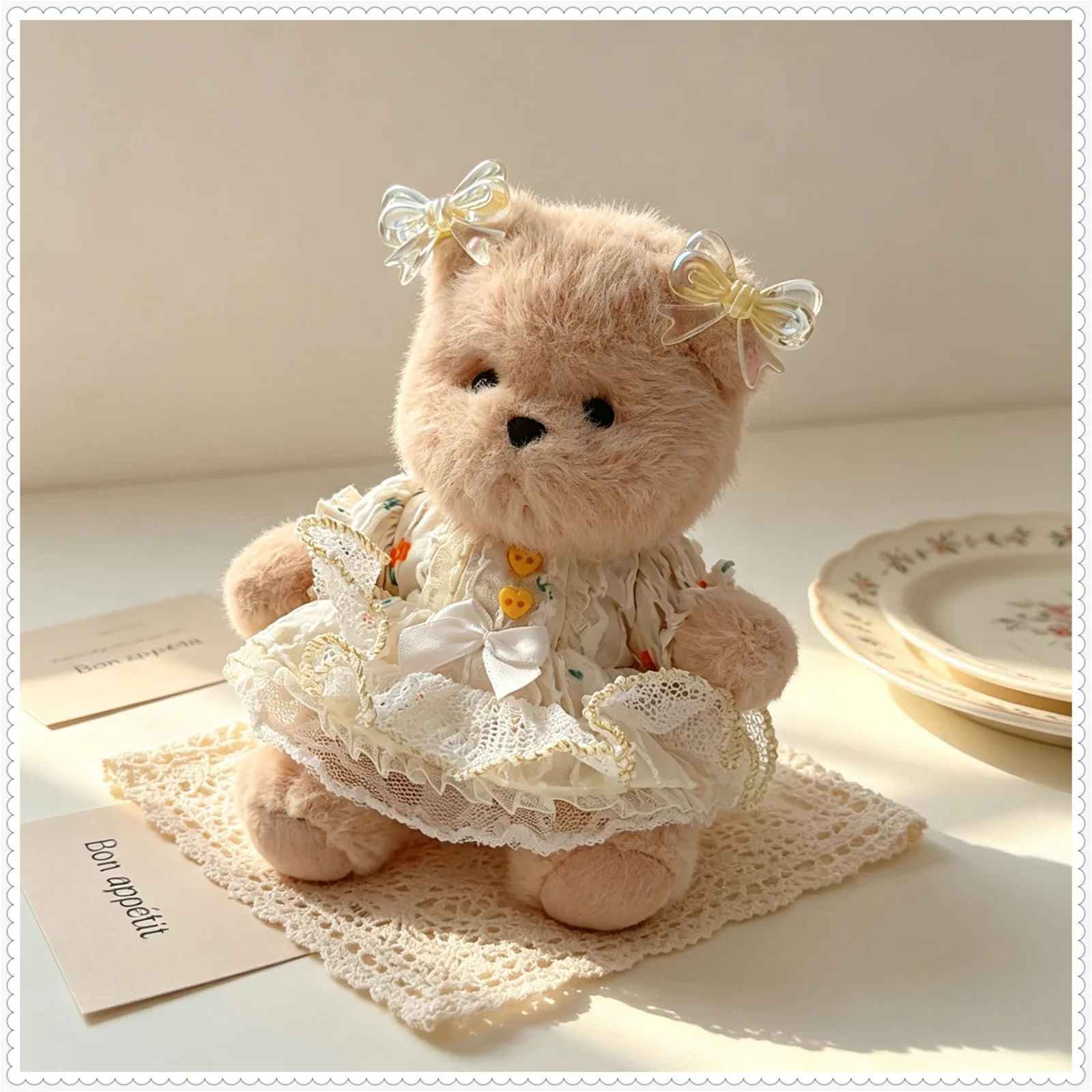10-15cm Cartoon Golden Dress 4Pcs Set Idol Doll Clothes DIY Dress Up Plush Doll Accessories Can Changing Clothes Game Gifts