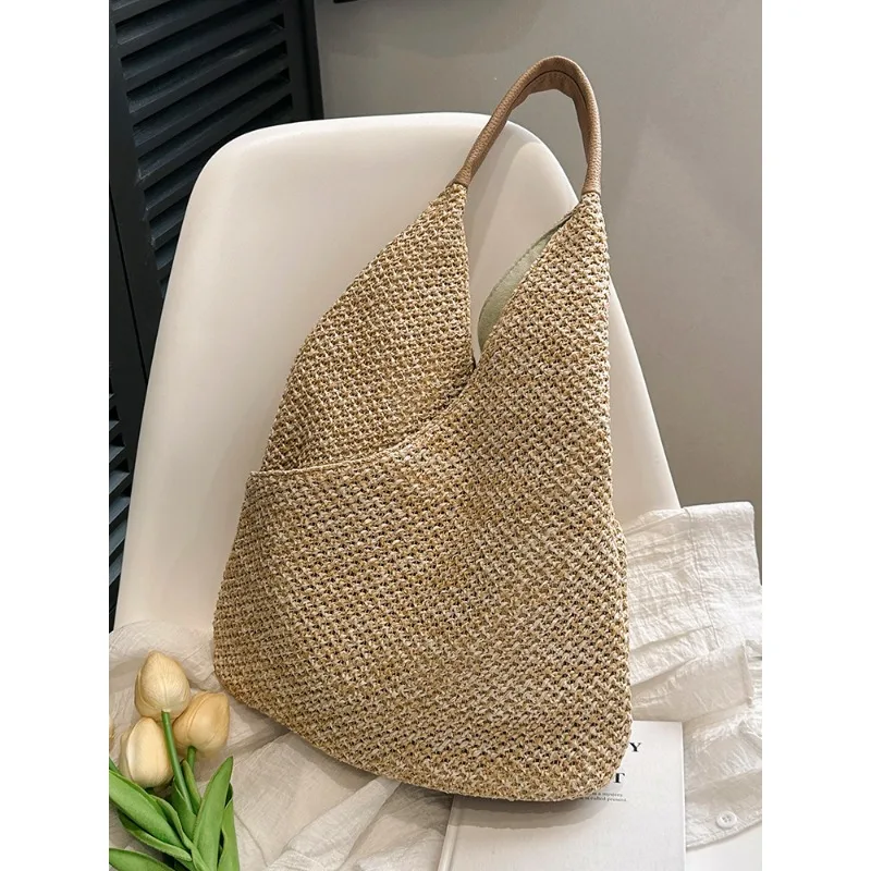 

Women's Fashion Straw Bag Designer Ladies Carry Summer Beach Holiday Bag Boho Style Shopping Pocket Cross Shoulder Bag 2025
