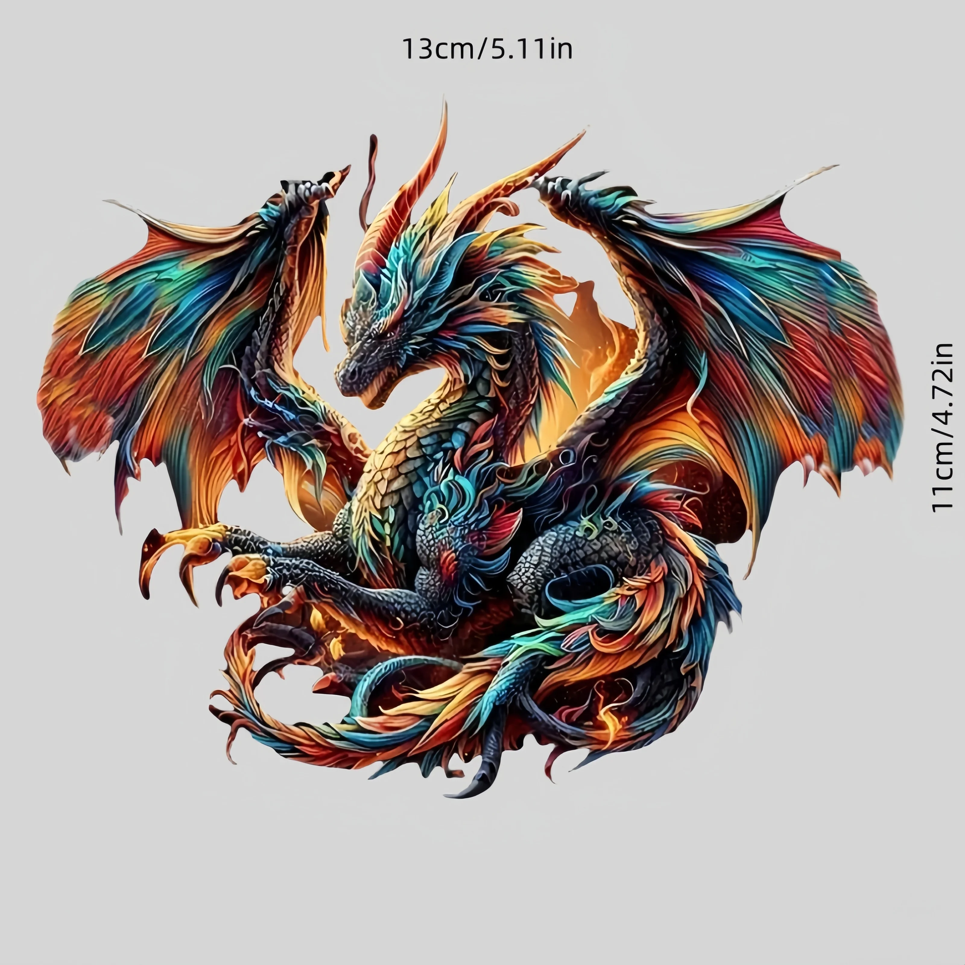 Colorful Winged Dragon Vinyl Sticker Waterproof UV Resistant Car Truck SUV Bumper Laptop Scratch Cover Holiday Gift