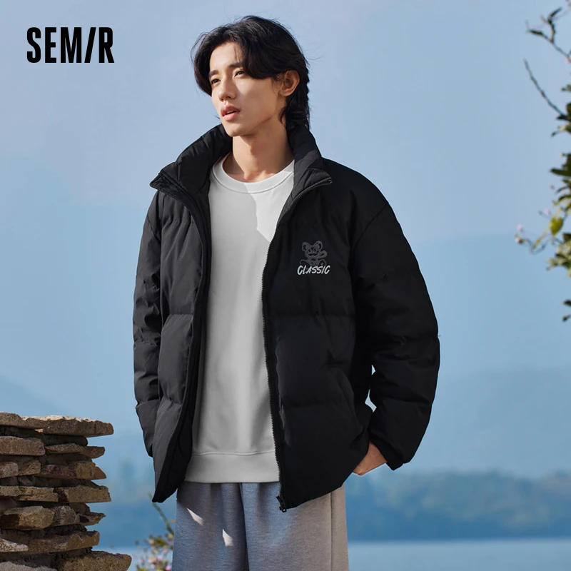 Semir Down Jacket Men 2023 Winter New Casual Cartoon Print Daily Trendy Cool Street Loose Jacket