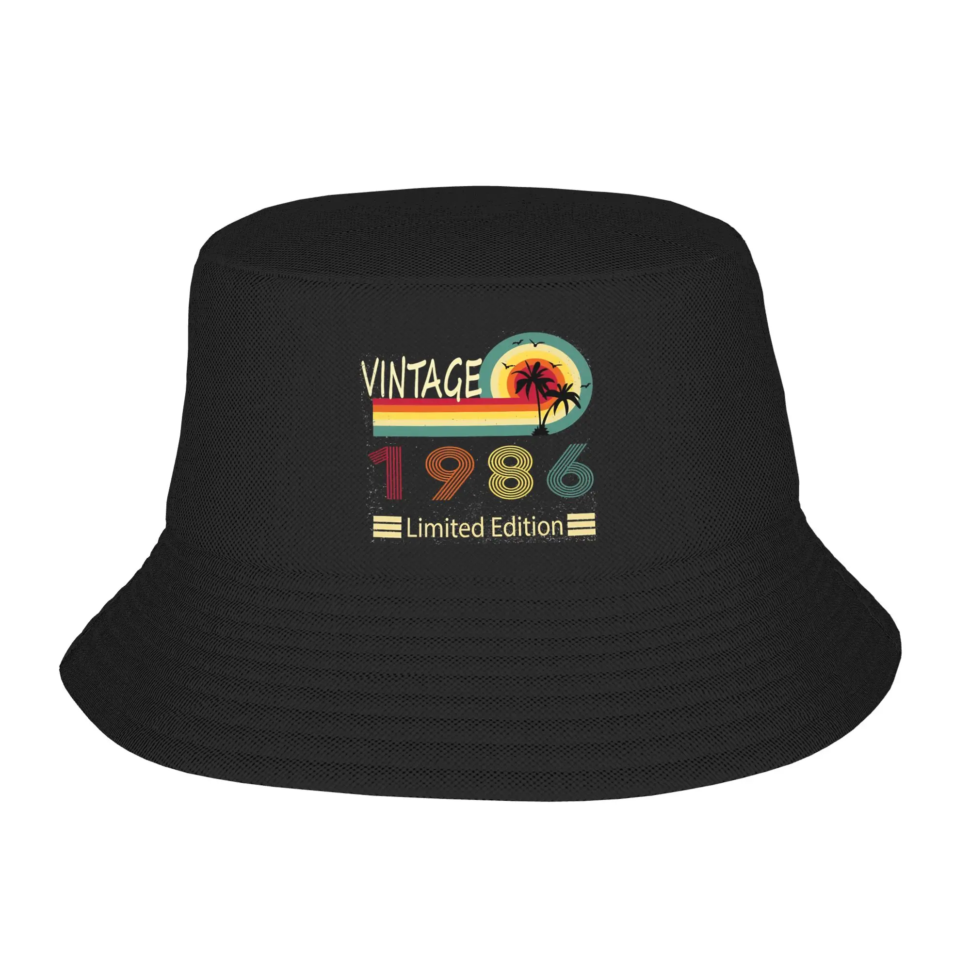 Travel Headwear Vintage 1986 Limited Edition 1986 Birthday 40th Birthday 40 Year Old Accessories Bucket Hat Cute Unisex  Sun Hat
