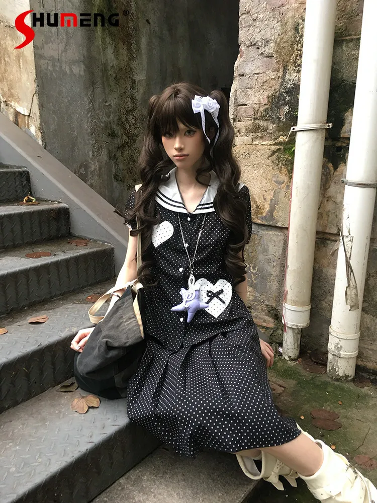 

Японский субкультурный комплект Y2K: юбка и рубашка, 2 предмета, весна-лето, студенческий стиль, униформа JK, женский комплект