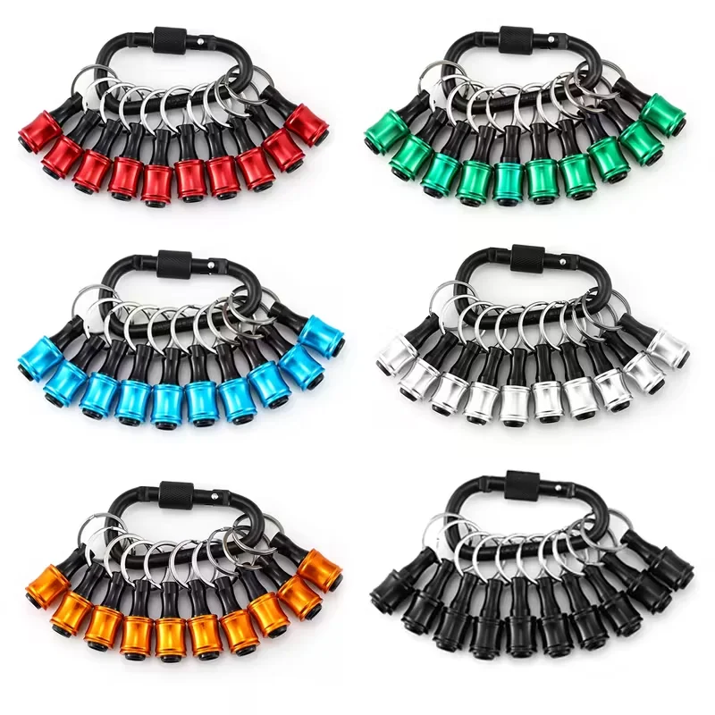 

【10-Piece Set】Multi-Functional Socket Wrench Set with Hexagonal Handle + Adapter Rod + Extension Rod + Drill Bit Electric Screwdriver Bit Household Repair Tool Set Quick-Release Colorful Keychain Design