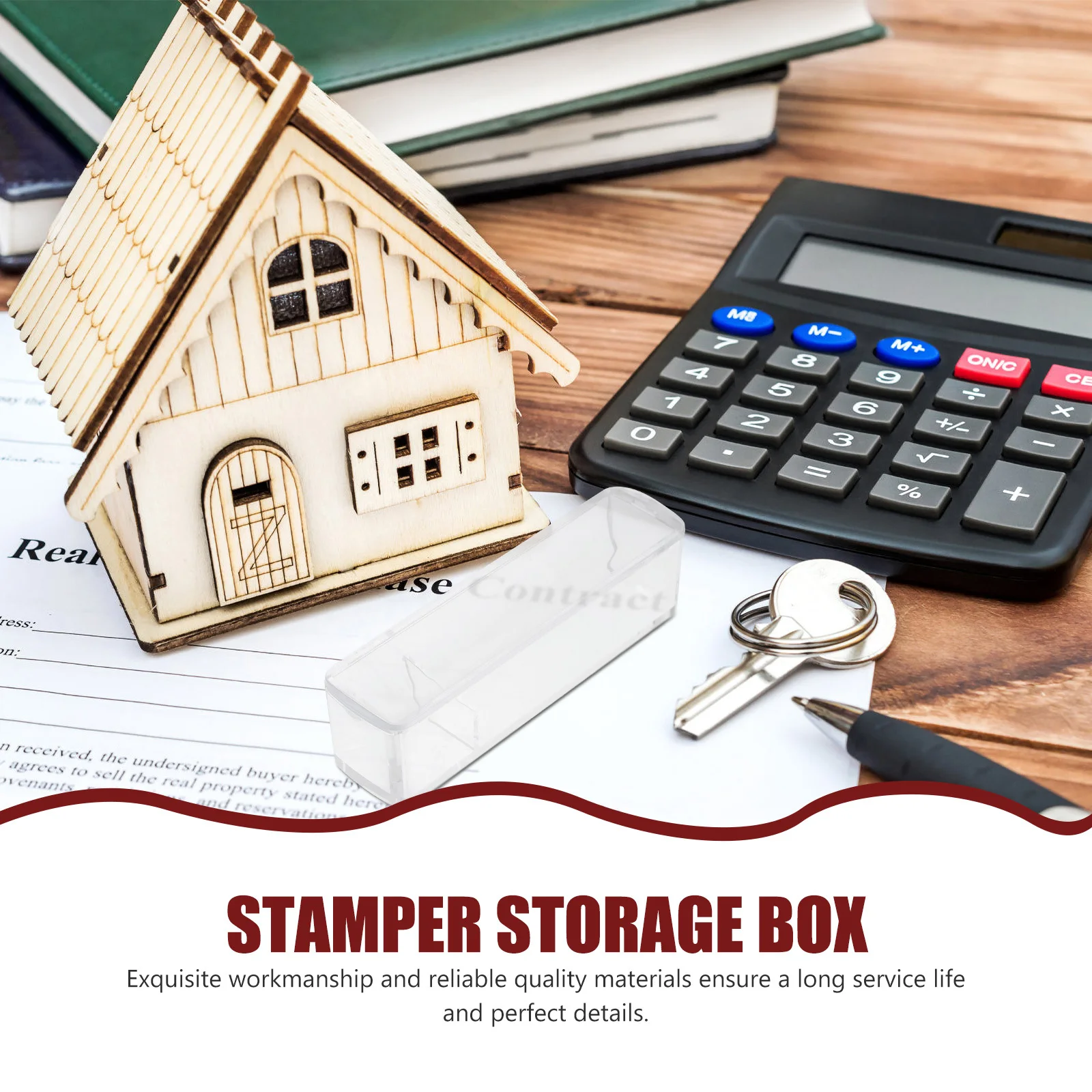 

5Pcs Official Stamper Storage Boxes High Quality Plastic Seal Holders Company Office Financial Stamp Storage Stamper Box