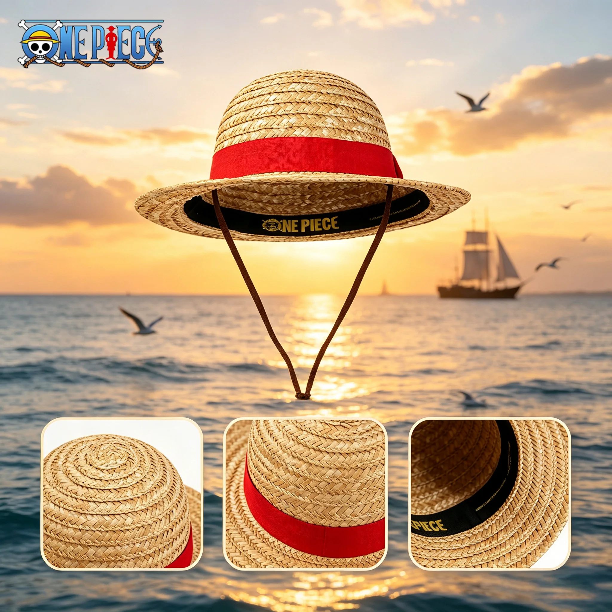 Anime Cosplay Netflix - Chapeau de paille Luffy officiel sous