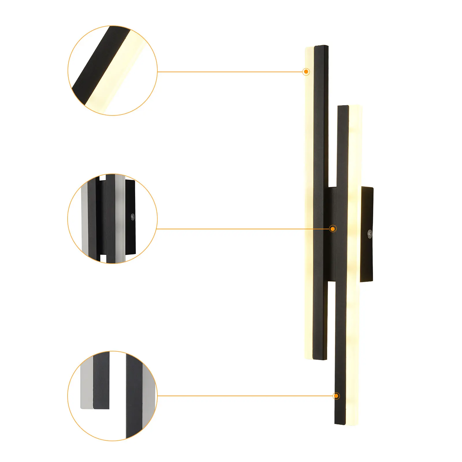 

LED Wall Sconce Dimmable 10W Modern Wall Light Warm Neutral White Light Bedroom Living Room Stairs Hallway indoor Home Decor