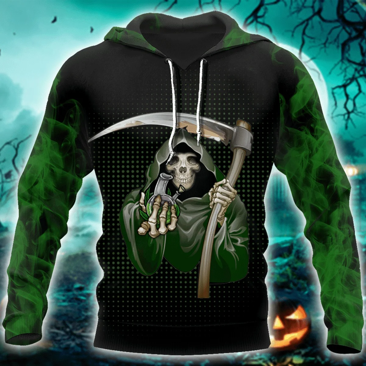 

Weed Halloween Stoned To The Bone 3D Printed Fashion Men's Hoodie & Sweatshirt Autumn Unisex Casual zipper Hoodie QDY53