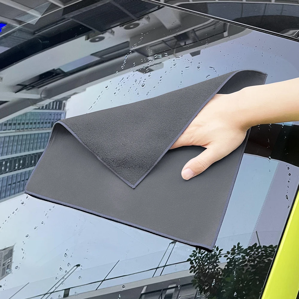Premium Dual Sided Microfiber Car Wash Towel Suede & Coral Velvet Surface Scratch Resistant Absorbent Car Detailing Cleaning Rag