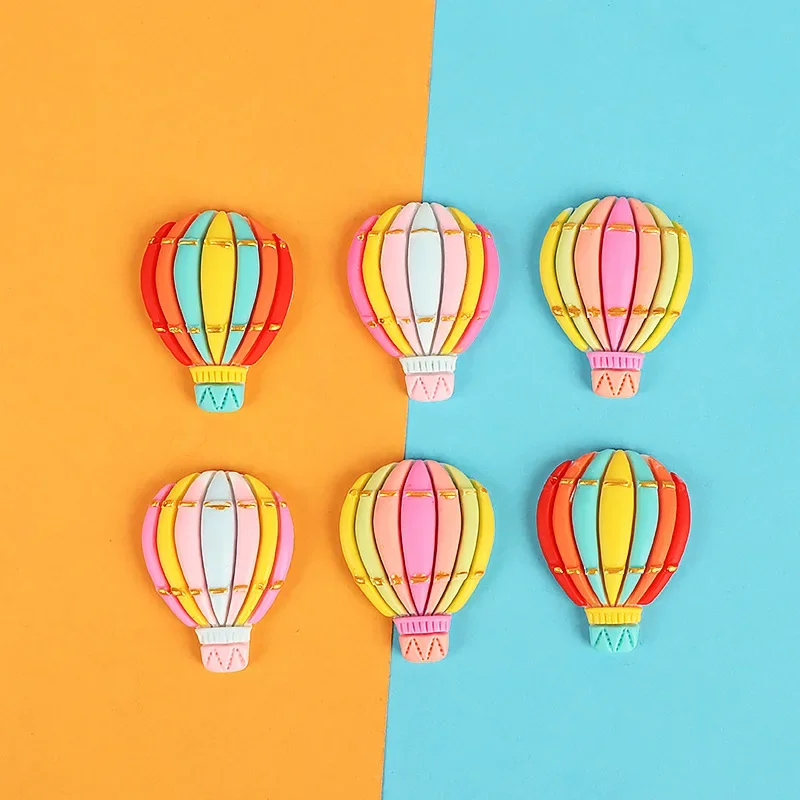 10pcs Cartoon Kawaii Resin Diy Hot Air Balloon Miniature Cabochon Craft Supplies Accessories Embellishments Flatback Cabochons