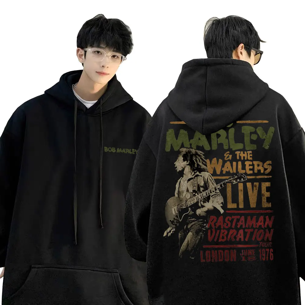 

Reggae Bob Marley Bob Marley The Wailers Live Album Graphic Hoodie Autumn Winter Men Women Gothic Vintage Oversized Sweatshirt