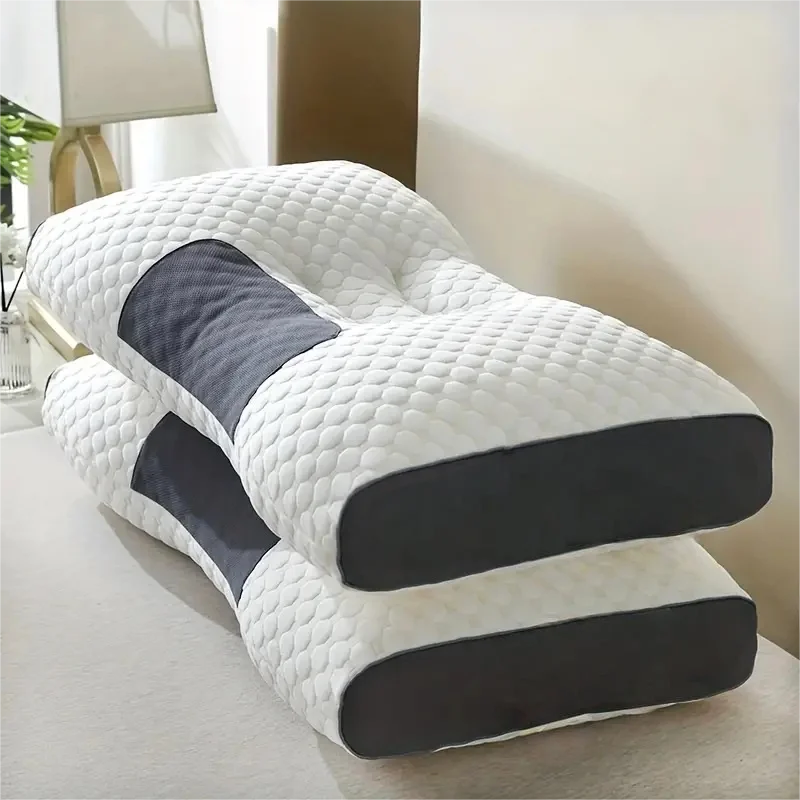 Almohadas de masaje para el cuello, soporte ortopédico ergonómico ajustable para contorno, núcleo de almohada de alta calidad, comodidad para dormir para todas las estaciones, 2 uds.