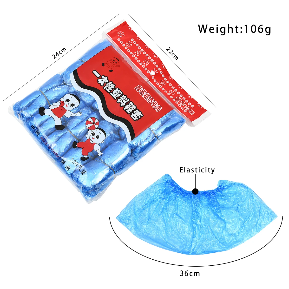 1Pack/100 Pcs Waterproof Boot Covers Plastic Disposable Shoe Covers Overshoes Rain Shoe Covers Mud-proof Blue Color