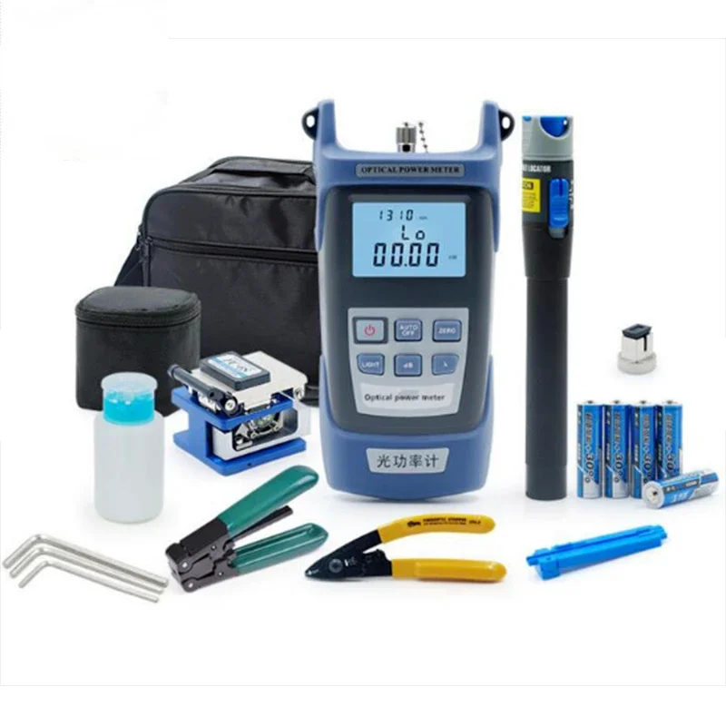 Network Fiber Optic cable tool kit with Optical Power Meter High quality fiber optic equipment