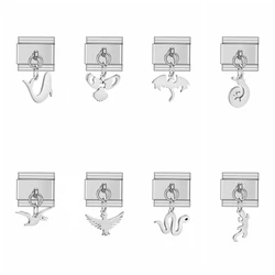 New Animal Eagle Snake Dragon Lizard Italian Charm Links Fit 9mm Stainless Steel Bracelet Jewelry DIY Modular Bracelets Making