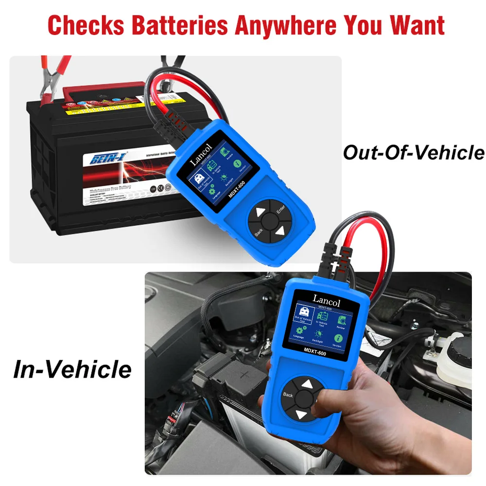 Lancol MDXT600 Car Battery Tester 12V Load Testers with Colorful LCD Screen 40-2000 CCA  Alternator Charging & Cranking System - view 6