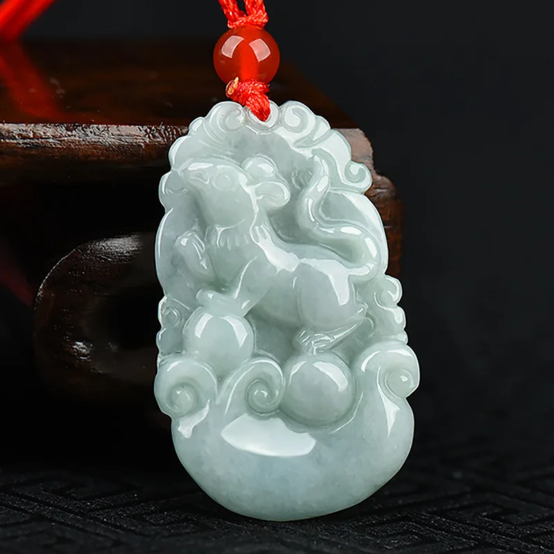 Natural Burma Jade Zodiac Mouse Cow Tiger Rabbit Dragon Snake Horse Sheep Monkey Chicken Dog Pig Jadeite Pendant Charms Jewelry