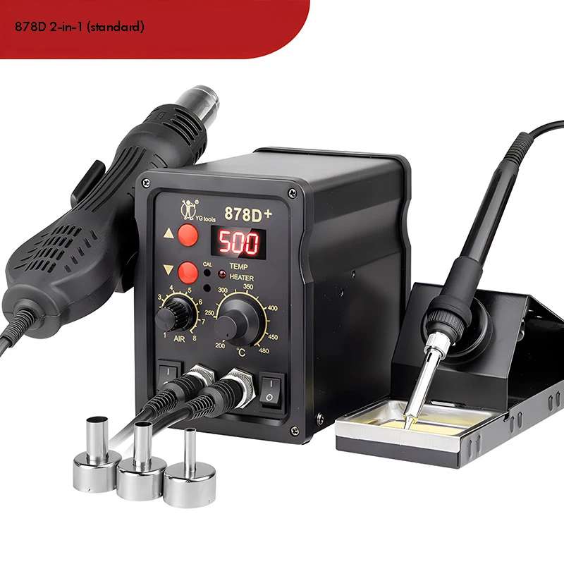 2 In 1 Soldering Station With LCD Digital Display SMD Rework Hot Air Gun Soldering Iron 220V 110V ESD Welding Repair Tools
