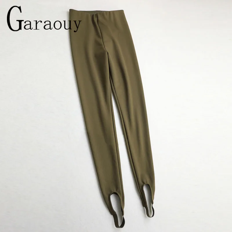 Garaouy 2022 New Women Skinny High Waisted Step-On-Foot Pants Warm Winter Slim Elastic Waist Leggings Casual Streetwear Female