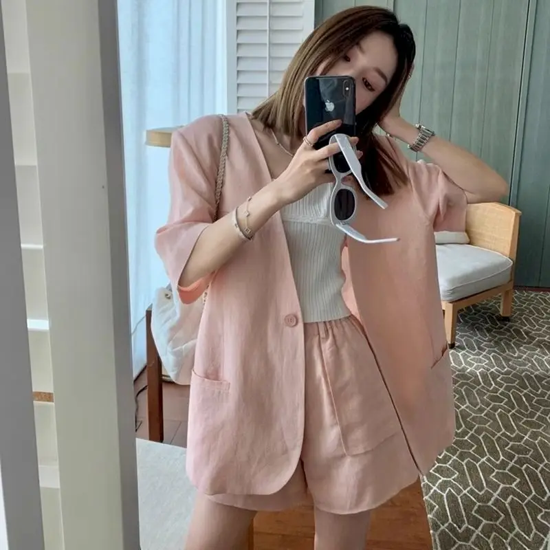 Luxury Thin Blazers for Women Summer Trend French Loose Short Sleeved Suit Jacket Casual Oversized Womens Blazers and Jackets