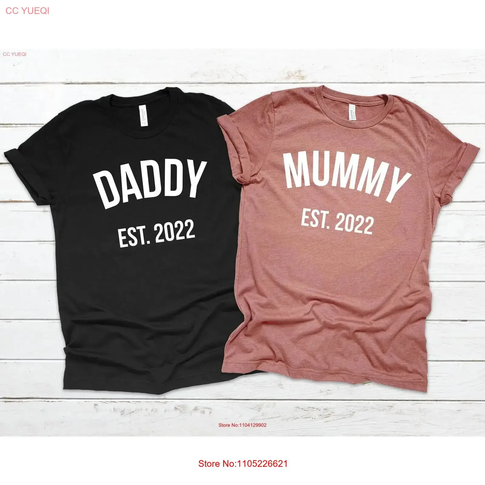 Mummy and Daddy T Shirt Mama Papa New Mom Dad To Be Pregnancy AnnouncemenT Mothers Day Fathers mum tee vintage Washed