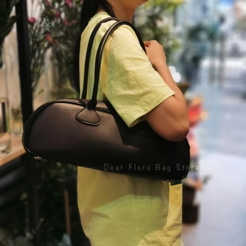 Sac à Main Vintage Simple en PU avec Fermeture Éclair pour Femme, Rétro Y2k, Avancé, Fouet de Luxe, Sous les Bras, Mode Décontractée, Grande Capacité, Initié