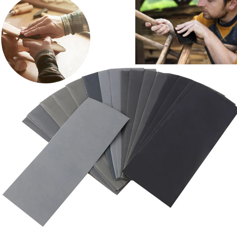 5pcs 9X3.6 Inches Sandpaper Set Multi-Purpose Dry Wet Waterproof For Car Woodworking Musical Instruments Metal Heat