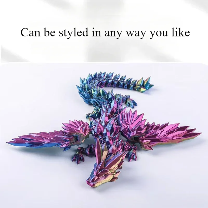 3D-gedrucktes Drachen-Ornament, Desktop-Ornament, 3D-gedruckte Tiere, Heimbüro, Basteln, gedruckte Figuren, Weihnachtsgeschenke