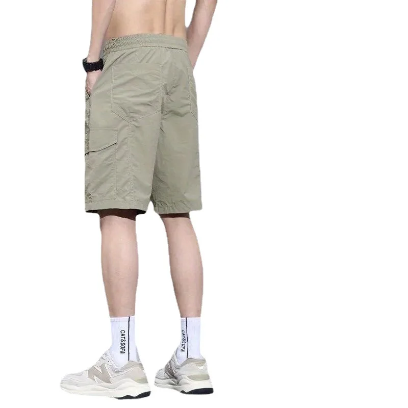 Men's Work Shorts Black Casual Pants for Man Man's Trouser Sweatpants Loose Fitting Casual Quick-drying Thin Summer s