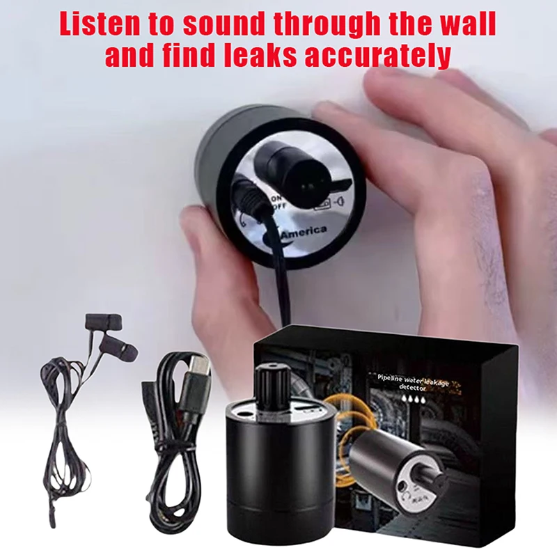 Portable Water Leak Detector Multi-functional Sound Detector Water Leak Detector for Various Construction Pipe Detection