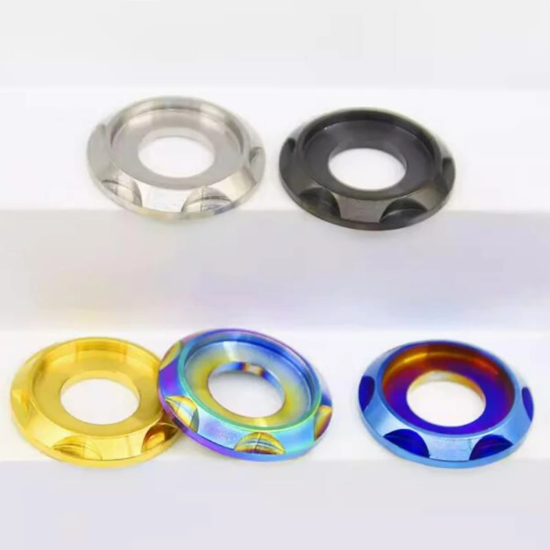 2pcs Titanium Alloy Step Shims M5 M6 M8 M10 Decorative Shims Calf Electric Motorcycle Modification Universal Screw Decoration image 3